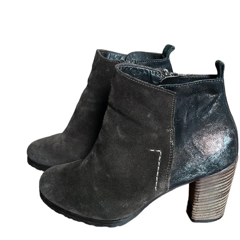 PAUL GREEN Metallic Leather Rockin Ankle Booties Sz 4UK=6.5US